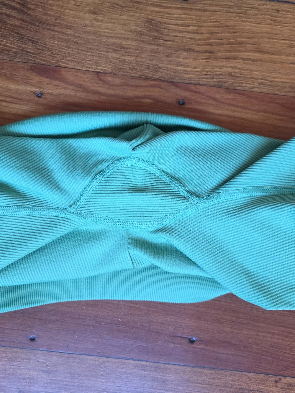 ALO Yoga High-Waist Ribbed Bike Shorts - Green Sz Small